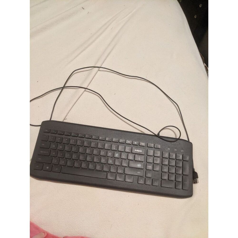 onn. Black Wired USB Keyboard Model 100008652 Office Computer PC Mac